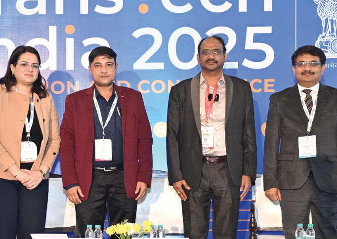 (from left) Priyanka Kwatra, AssociateDirector, Power Line; Mayank Bhardwaj,
KPMG; Mahendra Kaloria, POWERGRID; and
Nihar Raj, Adani Energy Solutions Limited