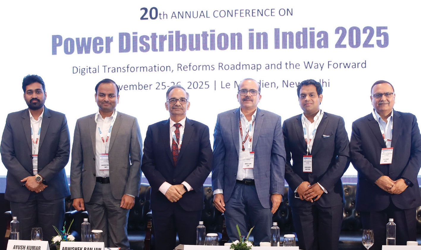 From left to right: Ayush Kumar, Sai Computers; Abhishek Ranjan, BRPL; Alok Kumar, All India Discoms Association; Minhaj Alam , Kerala State Electricity Board; Raghav Kanoria, India Power; P.R. Kumar, Noida Power Company